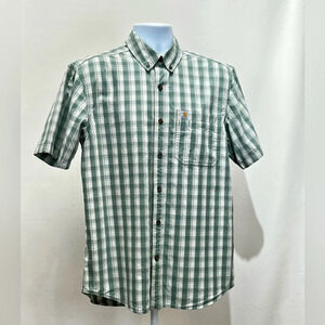 CARHARTT Men’s moss green plaid‎ short sleeve shirt size M.